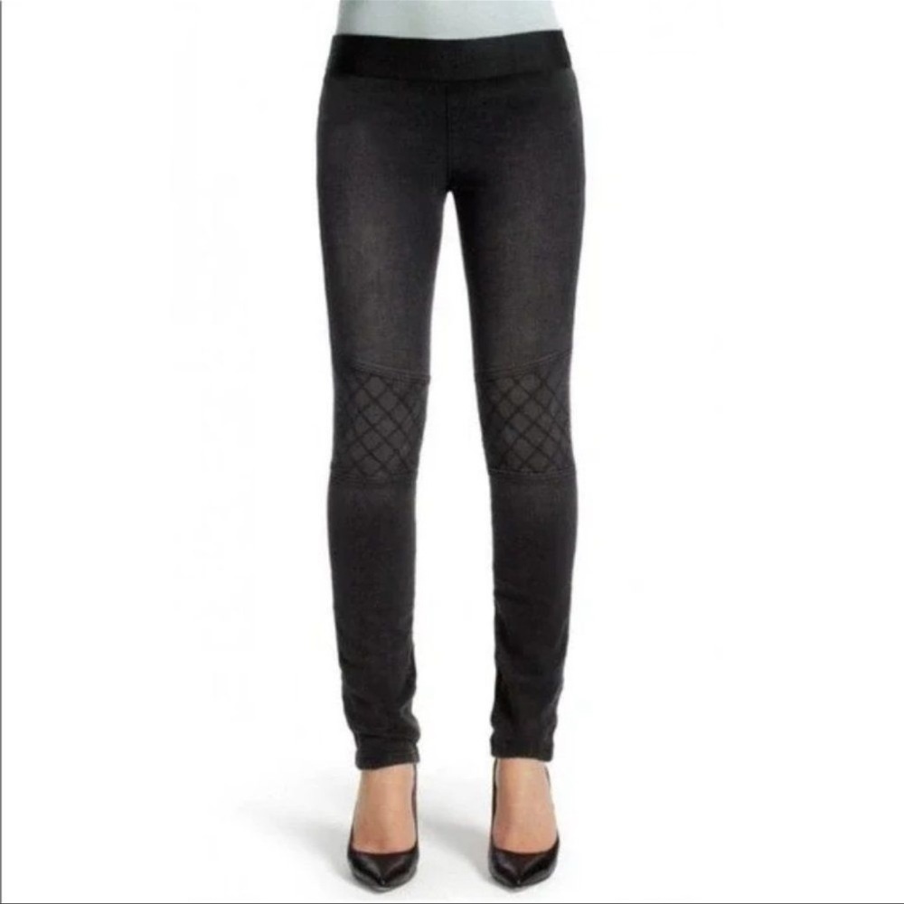 CABI Moto Style Distressed Jeggings Black #516 Sz 6 EUC